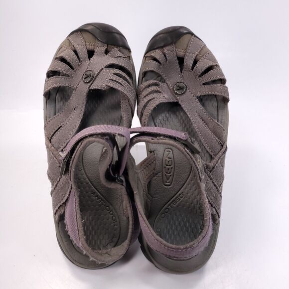Keen Outdoor Hook and Loop Trail Sandal Womens Size 6 Gray Black - Picture 4 of 7